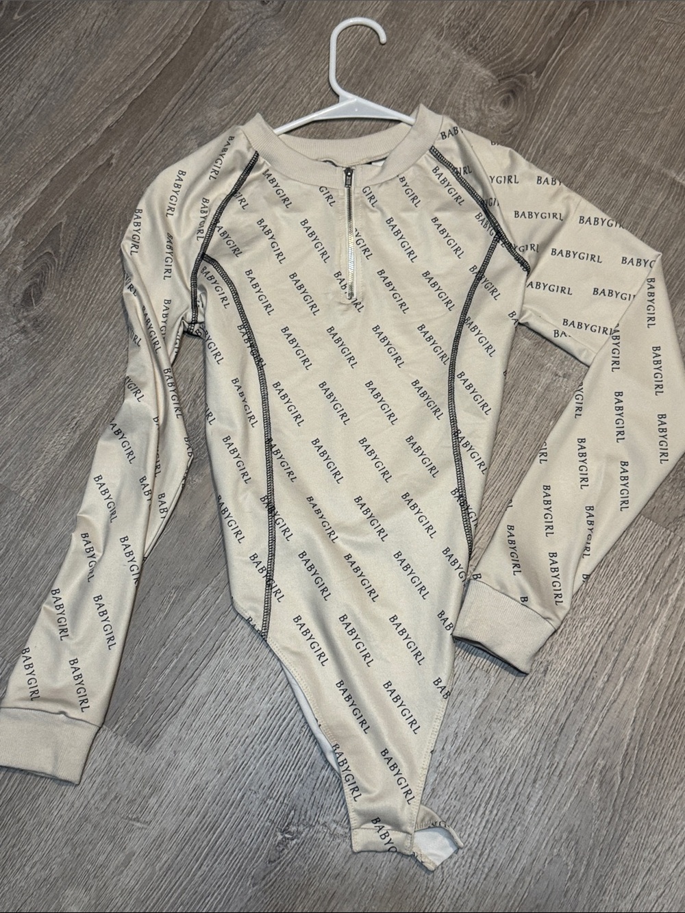 Beige Printed One-Piece